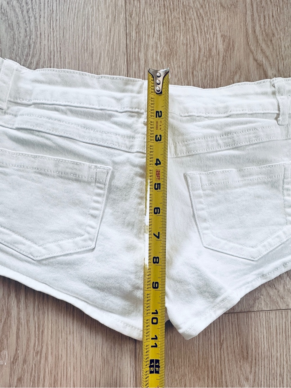 🩳 Jagger Low Rise Denim Shorts White Médium 💫💖 - Picture 11 of 13